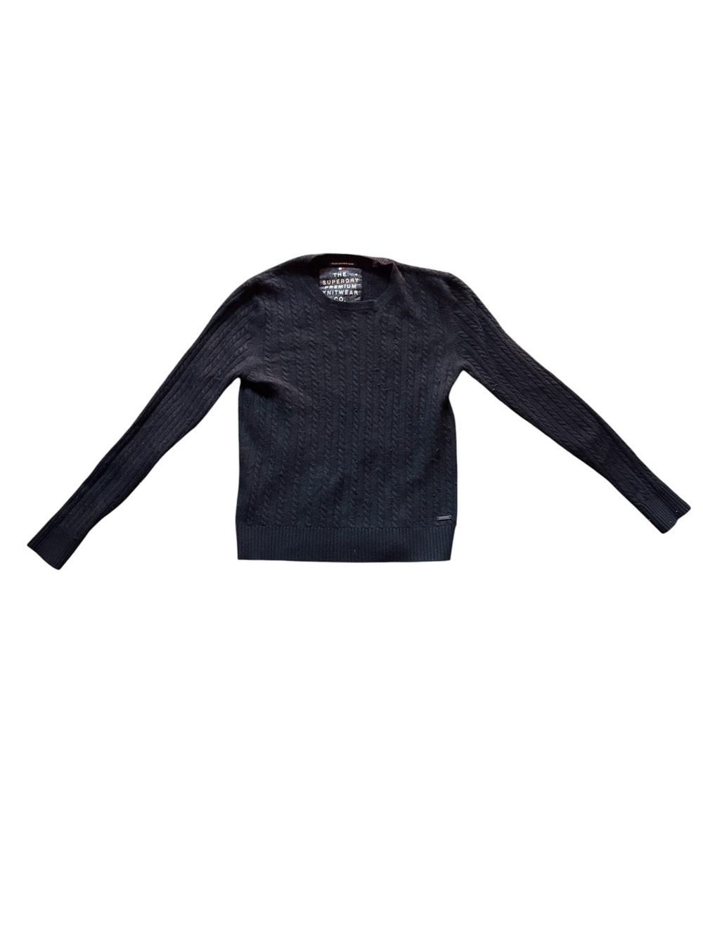 ✨ Superdry black
cable knit jumper Size S✨
